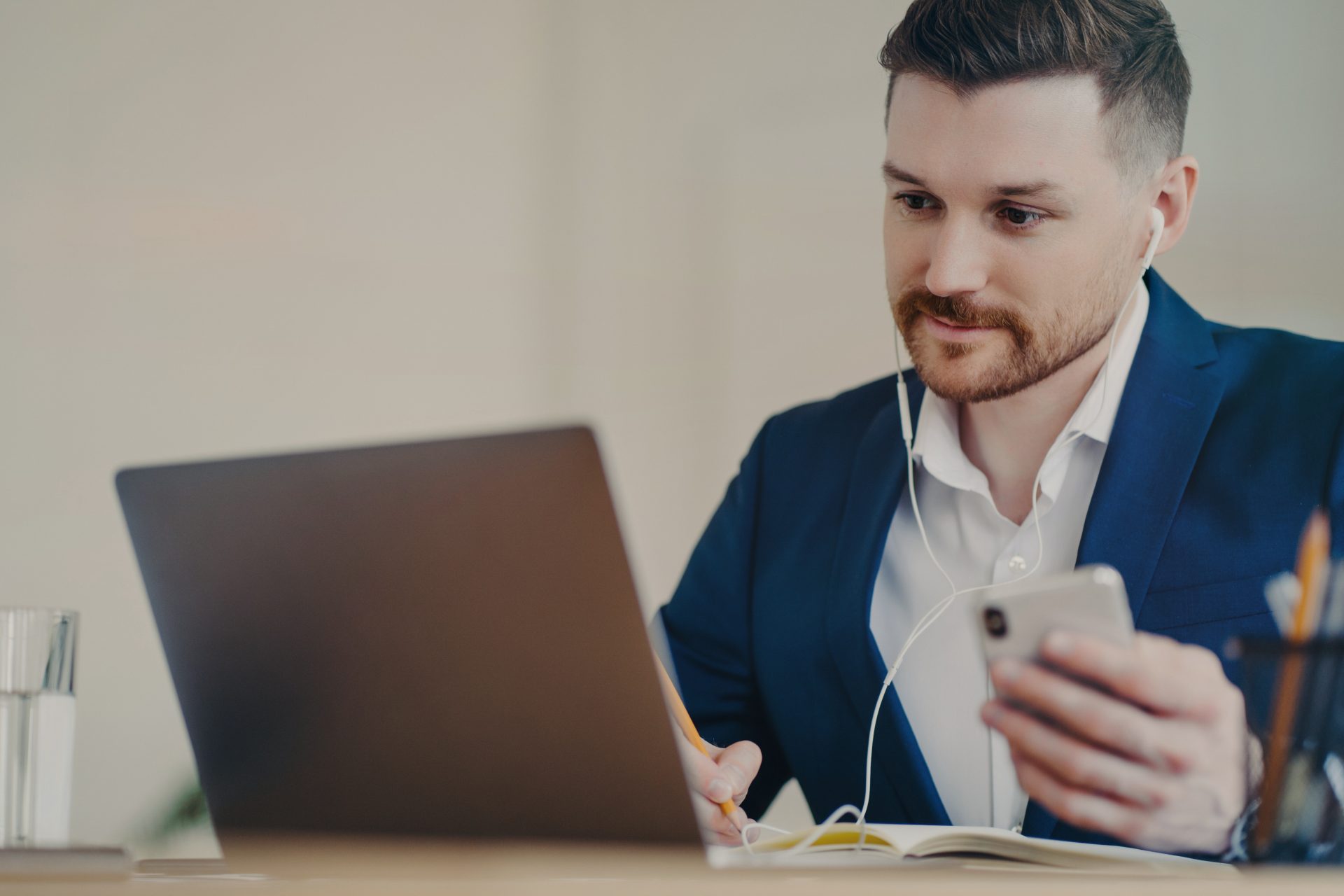 Concentrated Businessman Having Video Call On Lapt 2022 02 22 15 38 11 Utc